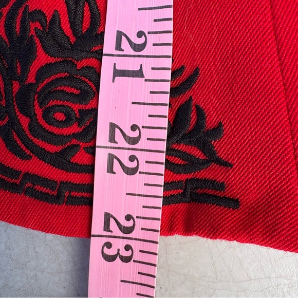 Rare Vintage Hairston Roberson Red Wool Embroidered Floral Blazer Suit Jacket - Picture 11 of 11